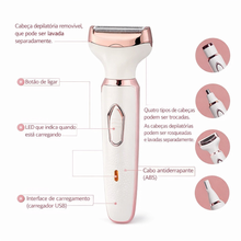 Carregar imagem no visualizador da galeria, Kit Depilador Feminino 4 em 1 com Tecnologia MultiBlade – Precisão e Conforto em Cada Uso