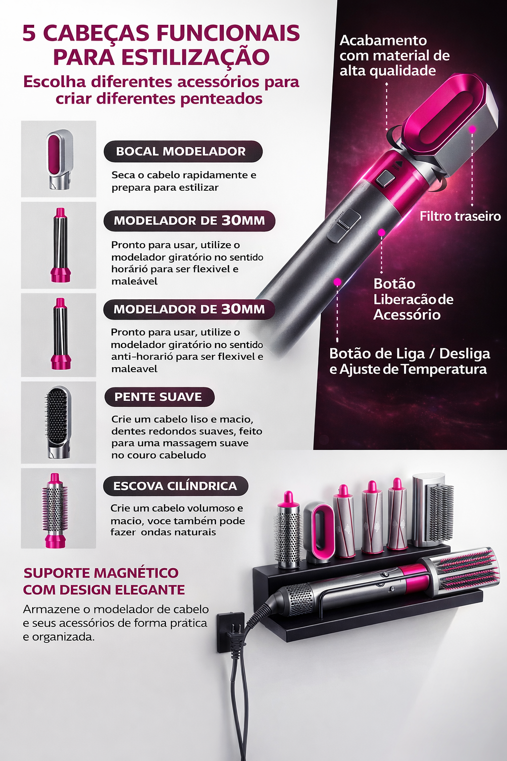 elourAir™ Styler – Tecnologia AirWrap Pro | Cachos Automáticos Perfeitos
