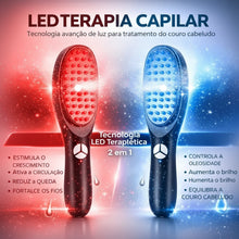 Carregar imagem no visualizador da galeria, Escova Capilar Fotônica DualLight™ – Sistema Profissional de Bioativação com Luz Azul e Vermelha

